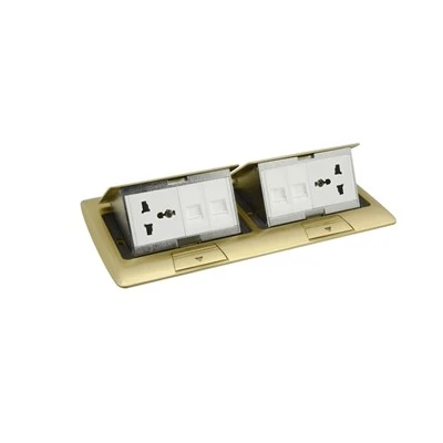 Scatola da pavimento in ottone a tre moduli
